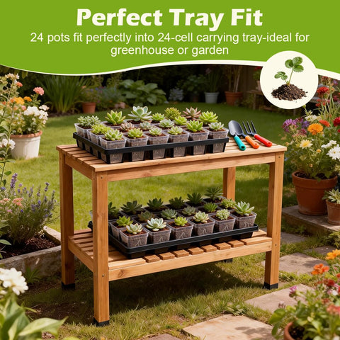 RooTrimmer space-saving square design maximizes indoor growing area
