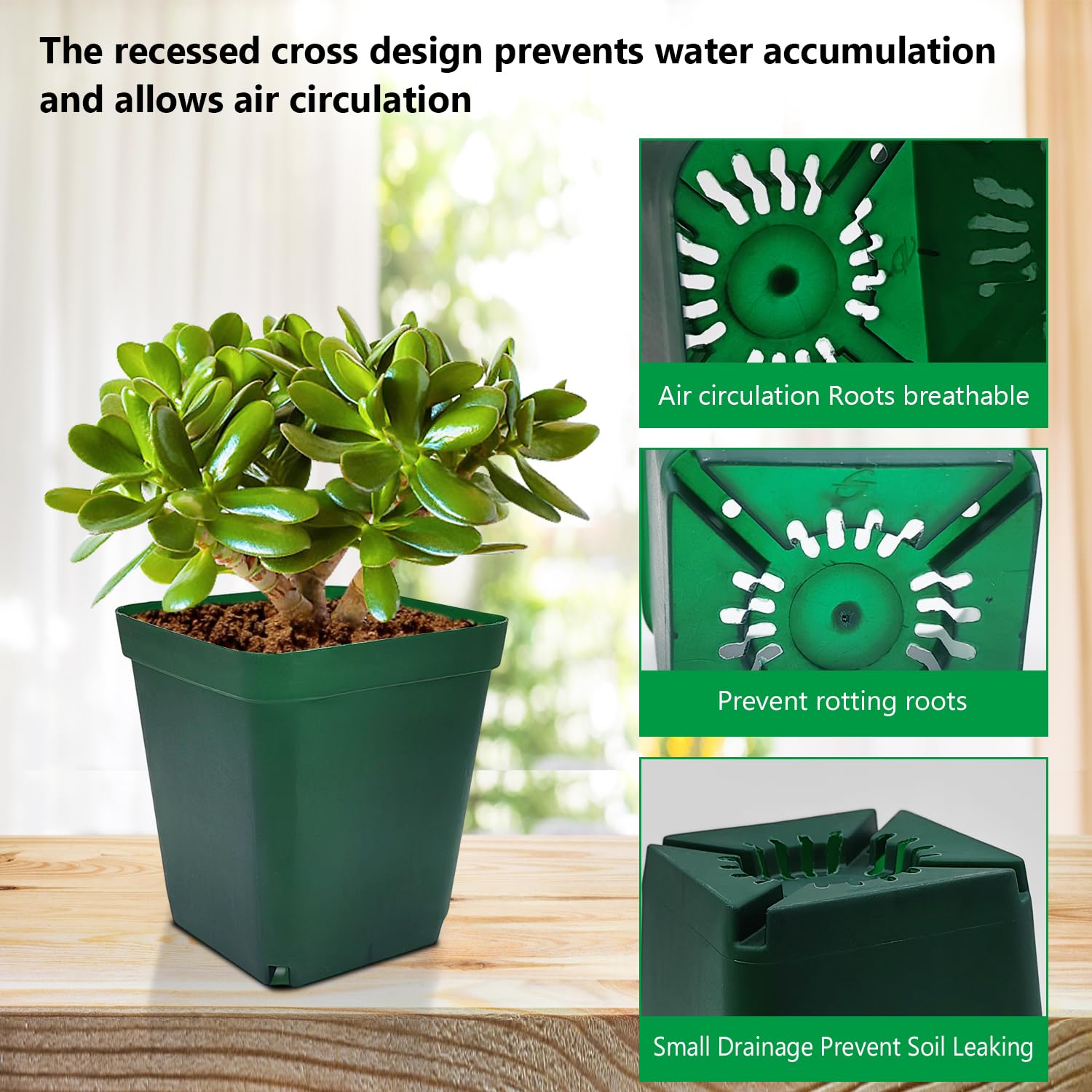 RooTrimmer square pots stacked to save space during storage.