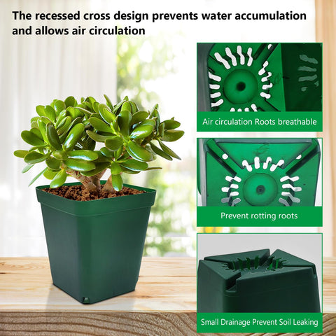 RooTrimmer square pots stacked to save space during storage.