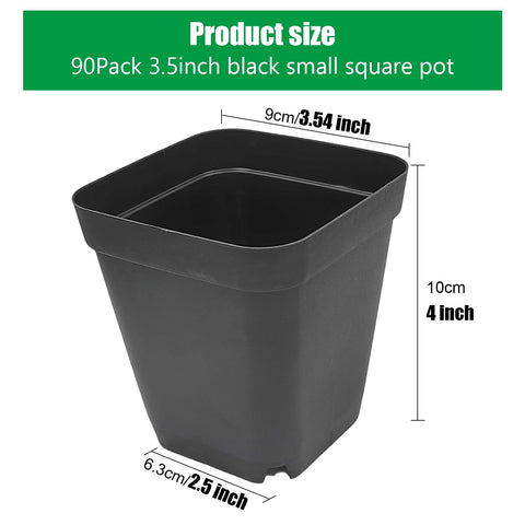 RooTrimmer square pot with tall 4-inch design promoting robust root growth.