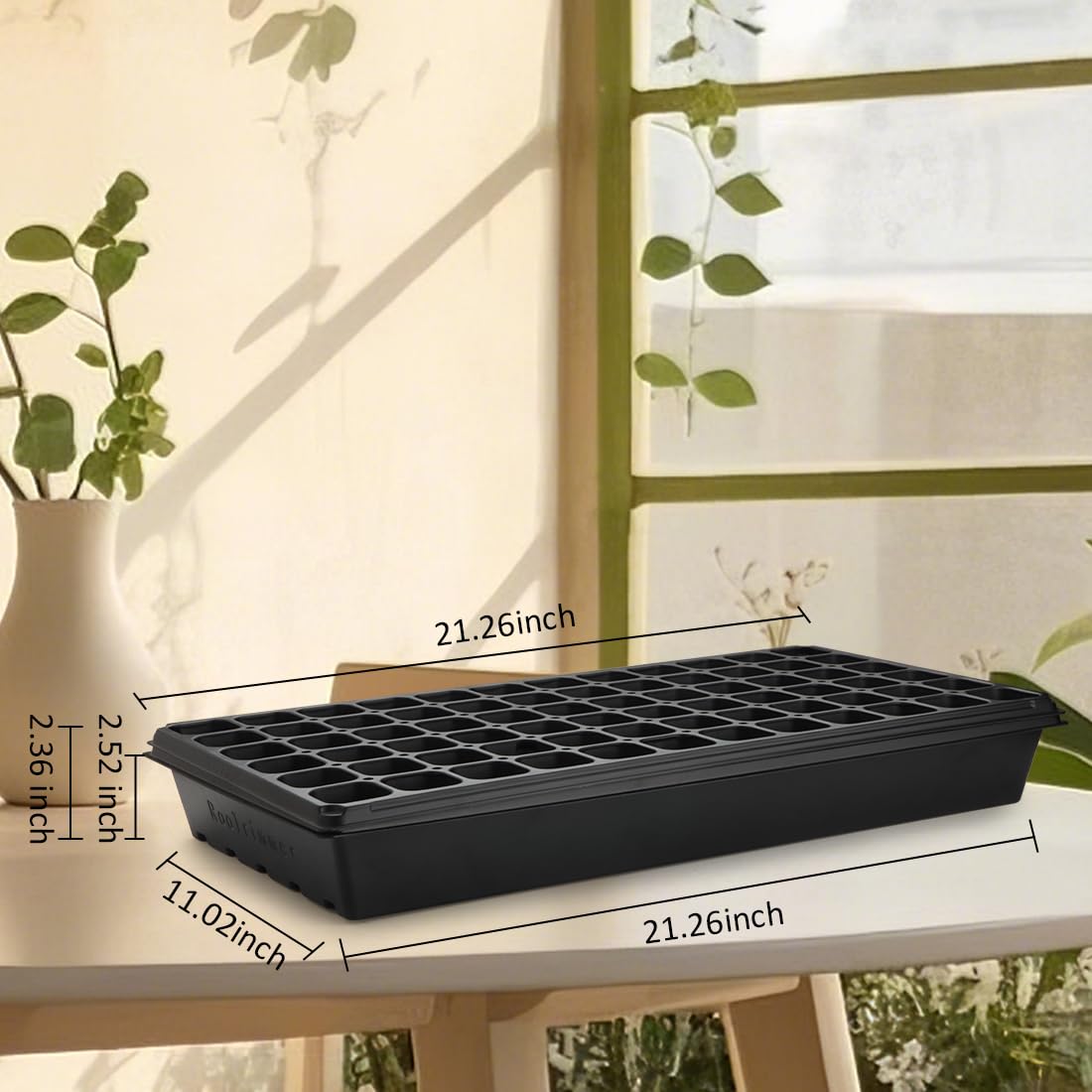 RooTrimmer stackable tray design for efficient storage and drying.
