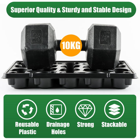 RooTrimmer tray is stackable for space-saving setups.