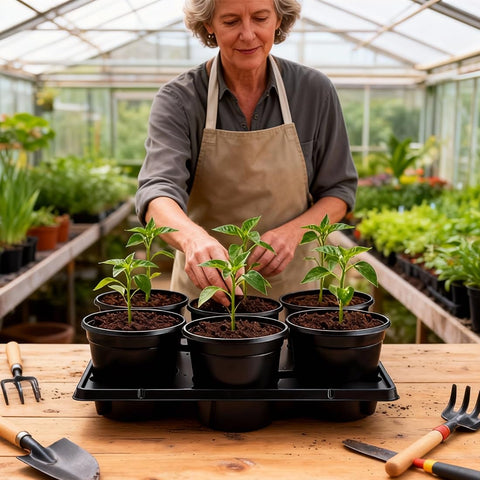 RooTrimmer sturdy plastic supports reuse across seasons.