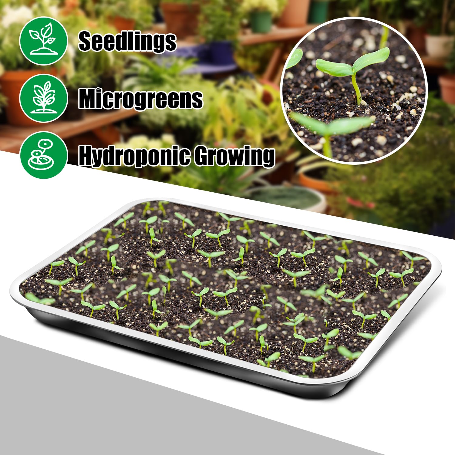 RooTrimmer durable stainless steel promotes reuse and long-lasting seed starting