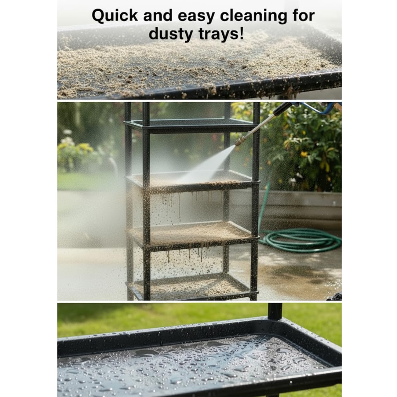 RooTrimmer sturdy frame resists sagging during plant growth.