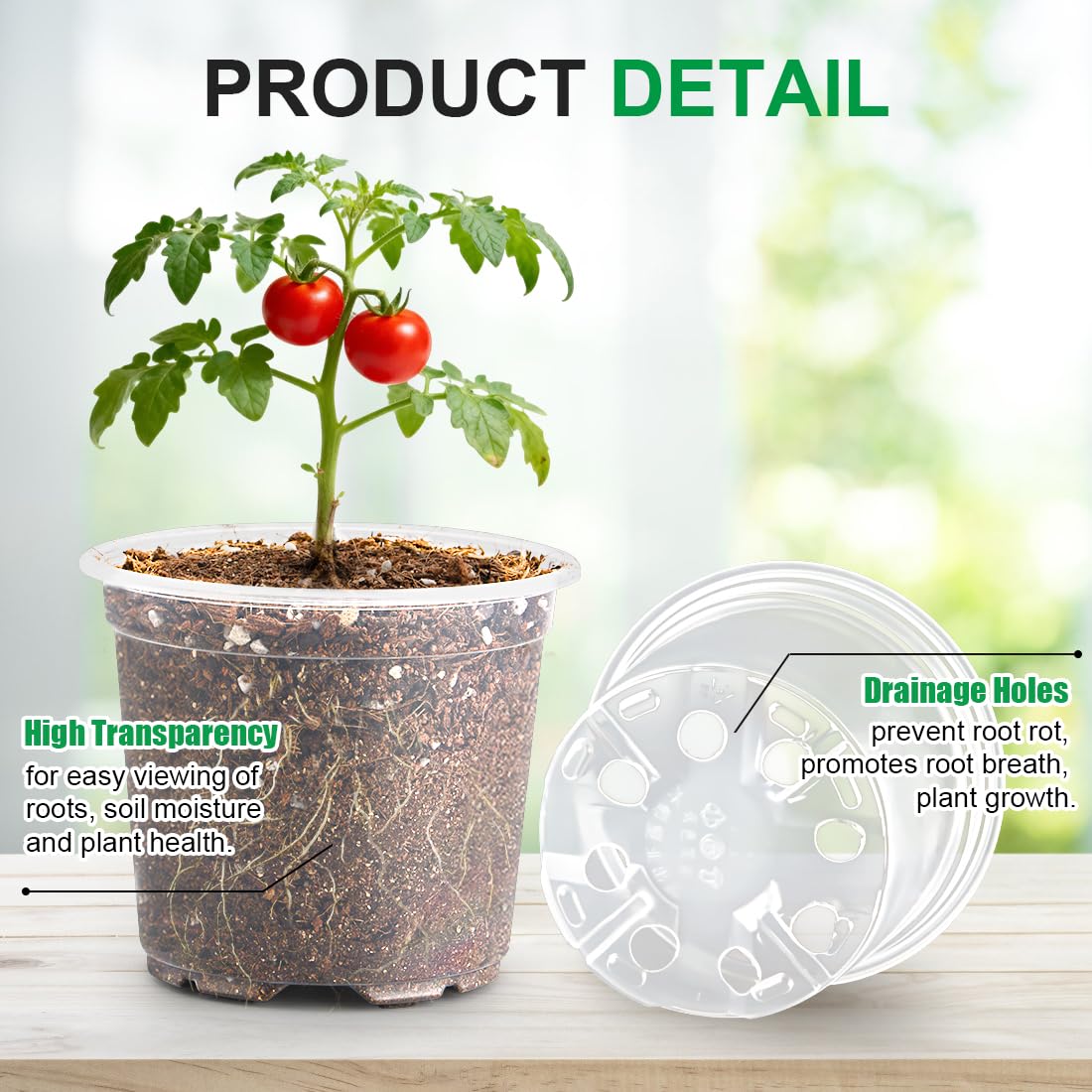 RooTrimmer sturdy reusable clear pot designed for multiple planting cycles.