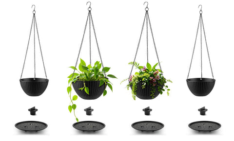RooTrimmer 8/10-inch planters with drainage holes support healthy root growth indoors or outdoors.