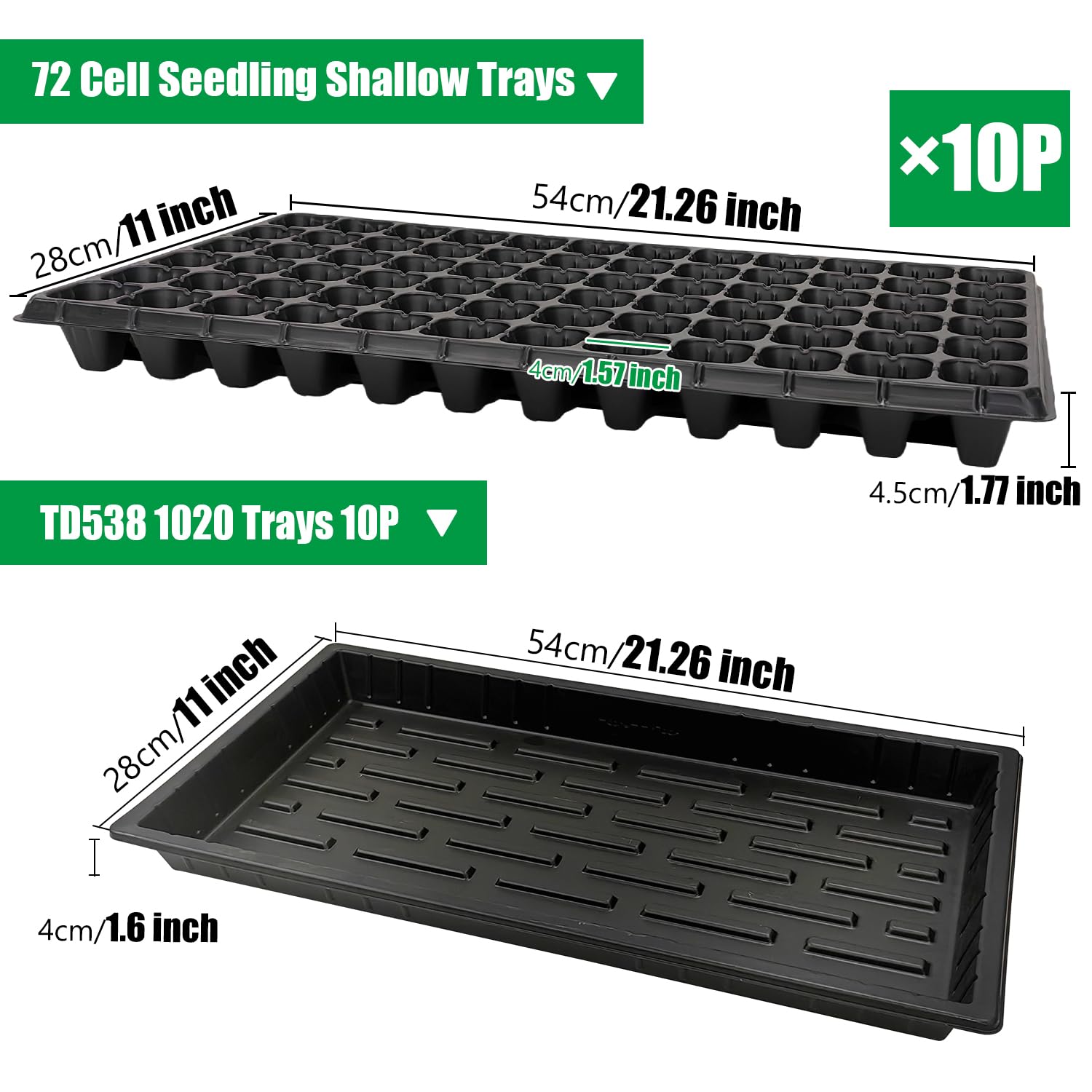 RooTrimmer TD538 tray bottom view highlights stable base to prevent shifting during transport