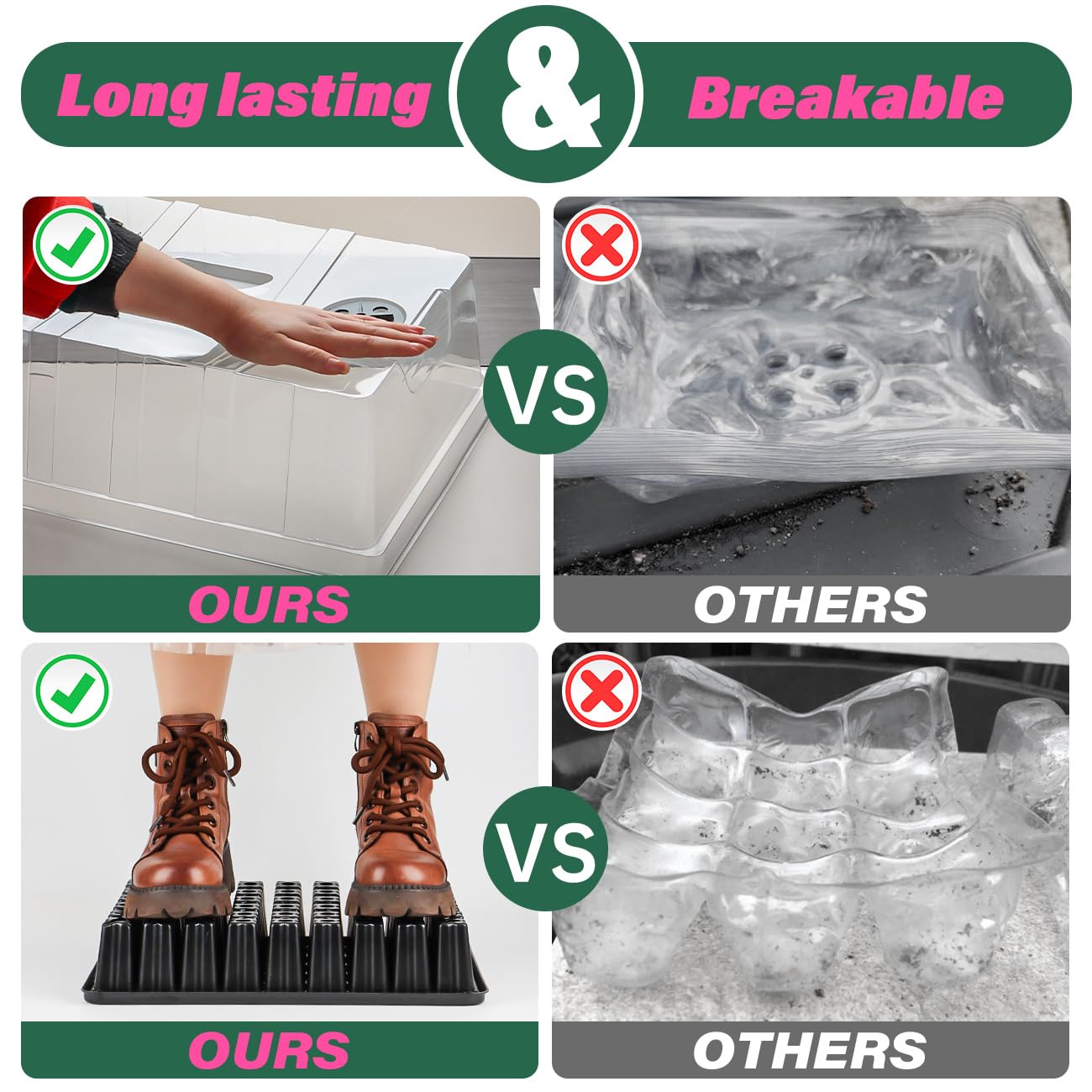 RooTrimmer transparent lids let you monitor growth without disturbing seedlings.
