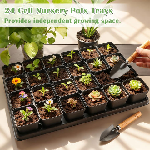 RooTrimmer tray with seedlings demonstrates simple transport and handling.