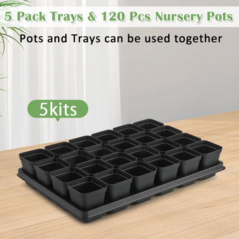 RooTrimmer trays stacked for efficient multi-plant handling and space-saving setup