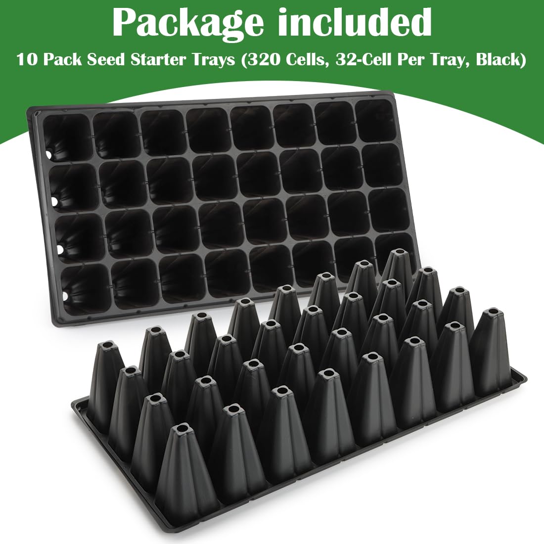 RooTrimmer variety-size trays in multiple cell counts for scalable seed starting.