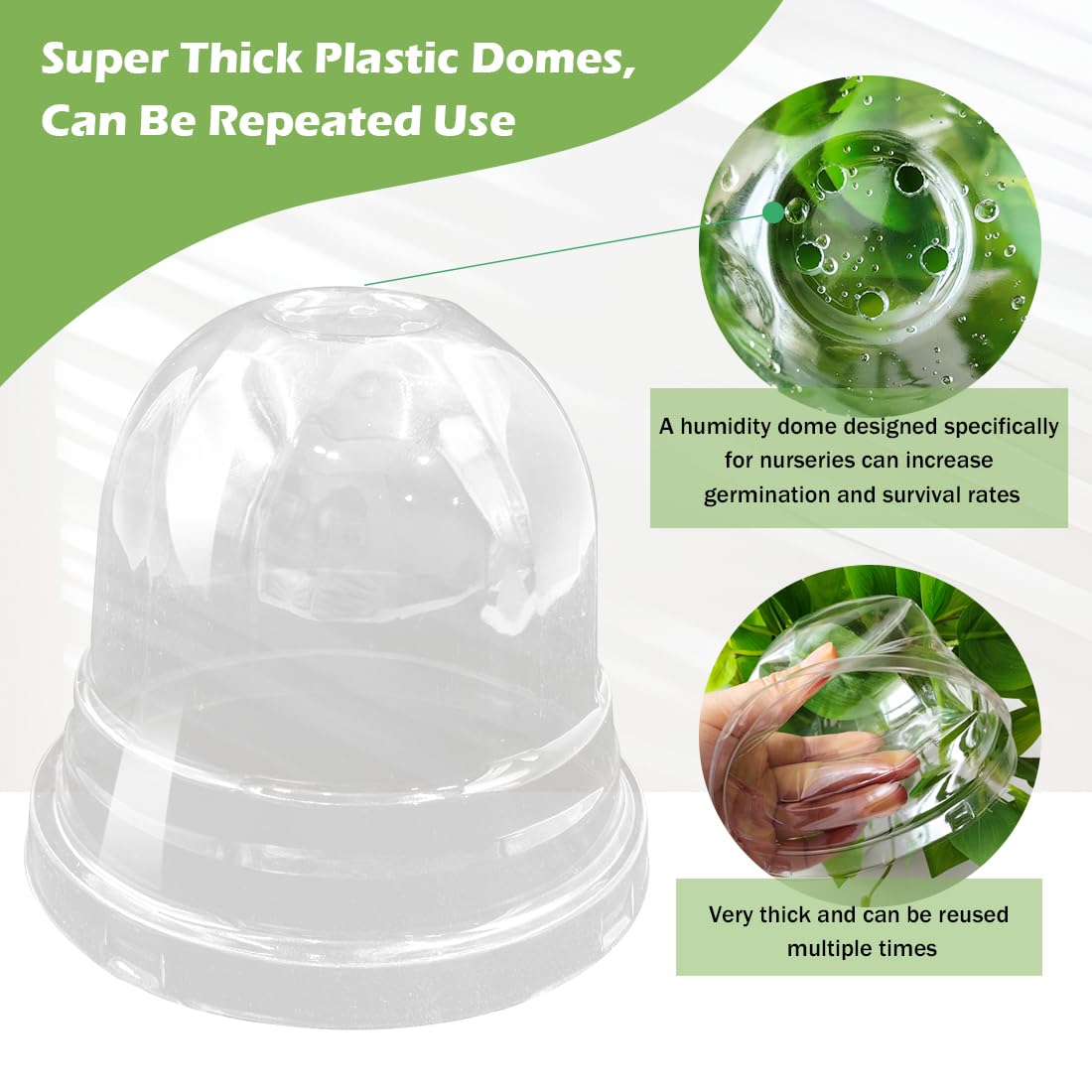 RooTrimmer vented-top dome promotes airflow for healthier seedling development.
