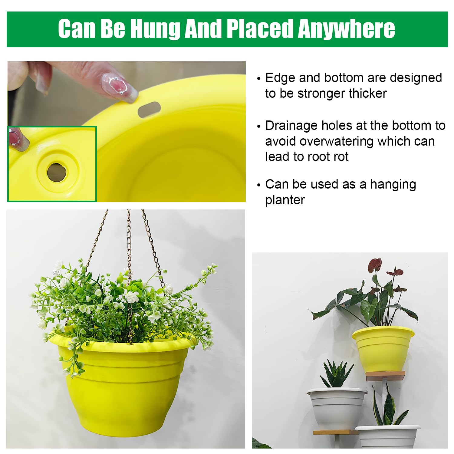 RooTrimmer yellow pot close-up showing durable plastic and crack resistance.
