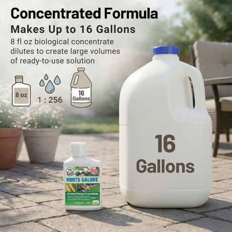 Roots Galore RG800147 supports transplant shock recovery in seedlings.
