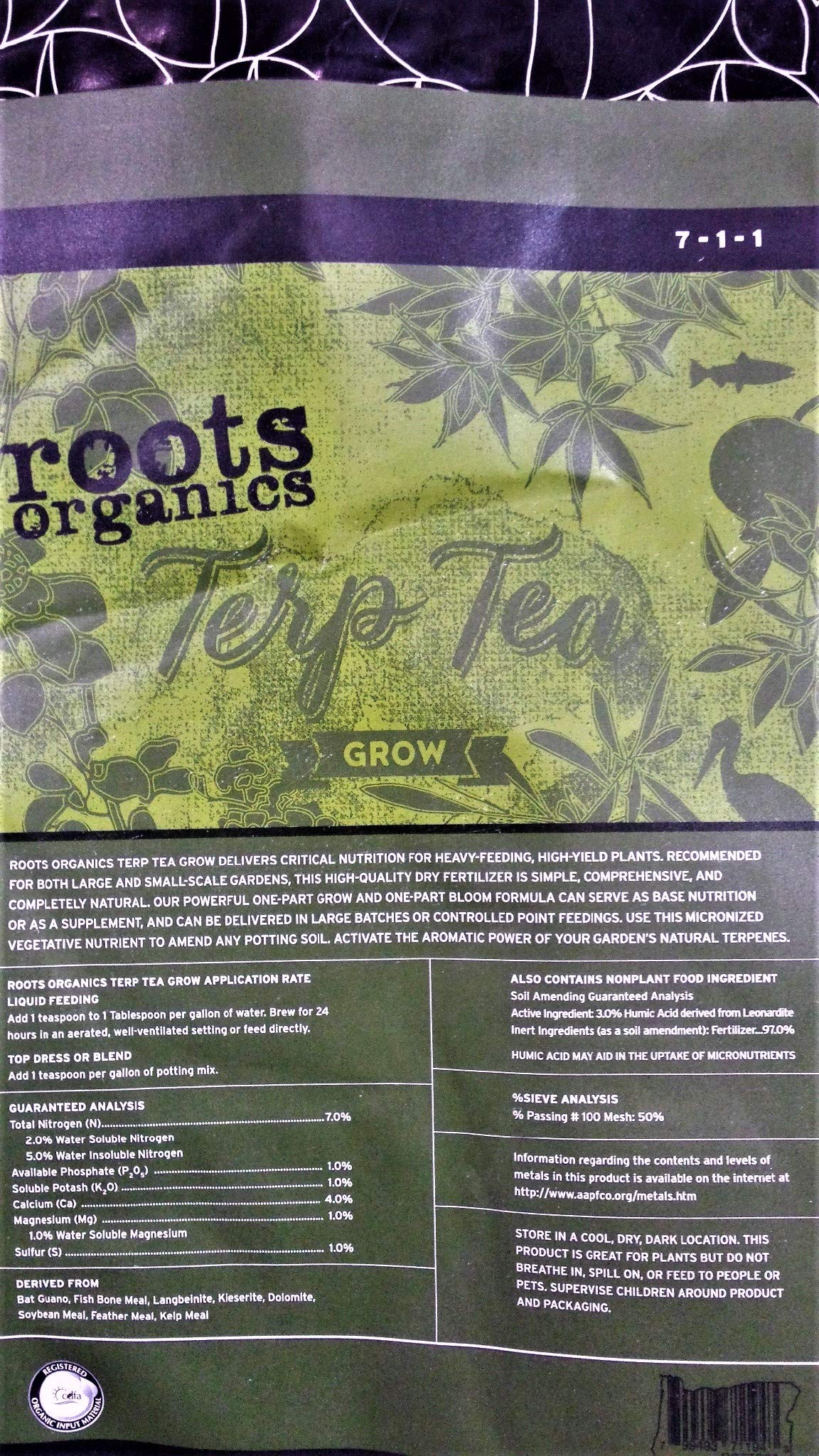Roots Organics Terp Tea Combo 3 lb bags ready to mix with soil or compost