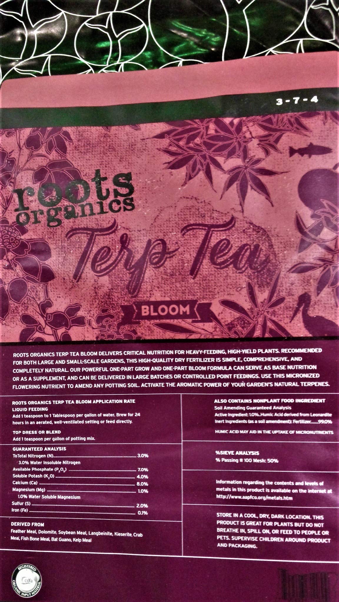 Roots Organics Terp Tea Combo scoop demonstrates easy dosing for consistent application
