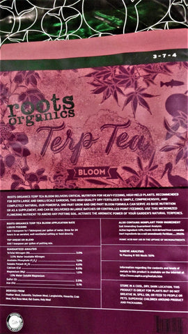 Roots Organics Terp Tea Combo scoop demonstrates easy dosing for consistent application