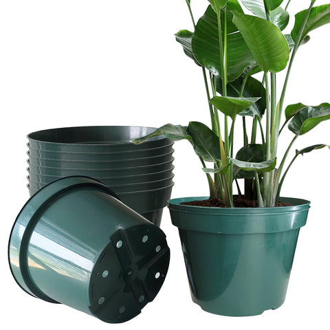 RooTrimmer 10-inch green planter pot bulk-pack for herbs and starter trays.