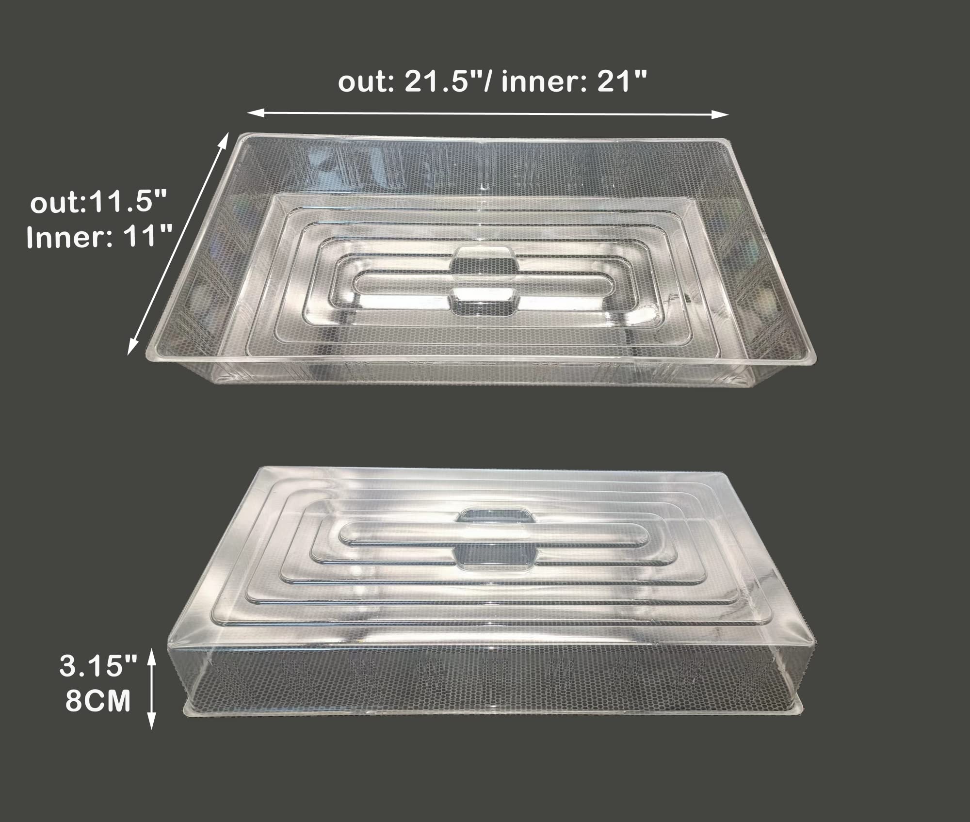 RooTrimmer 1020 seed tray dome demonstrates compatibility with standard grow trays and humidification.