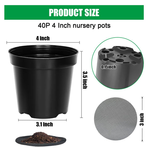 RooTrimmer 4-inch nursery pot showing eight drainage holes for moisture control.