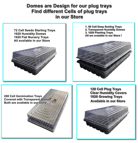 RooTrimmer dome fit for 72-cell trays enabling compact germination setups.