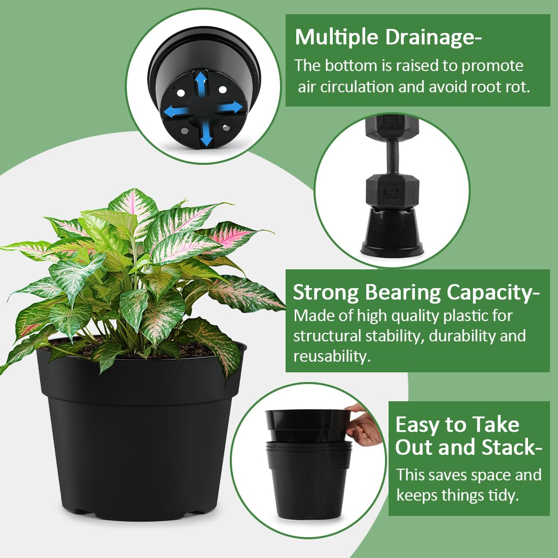 RooTrimmer 8-inch pot close-up demonstrating versatile indoor-outdoor use.