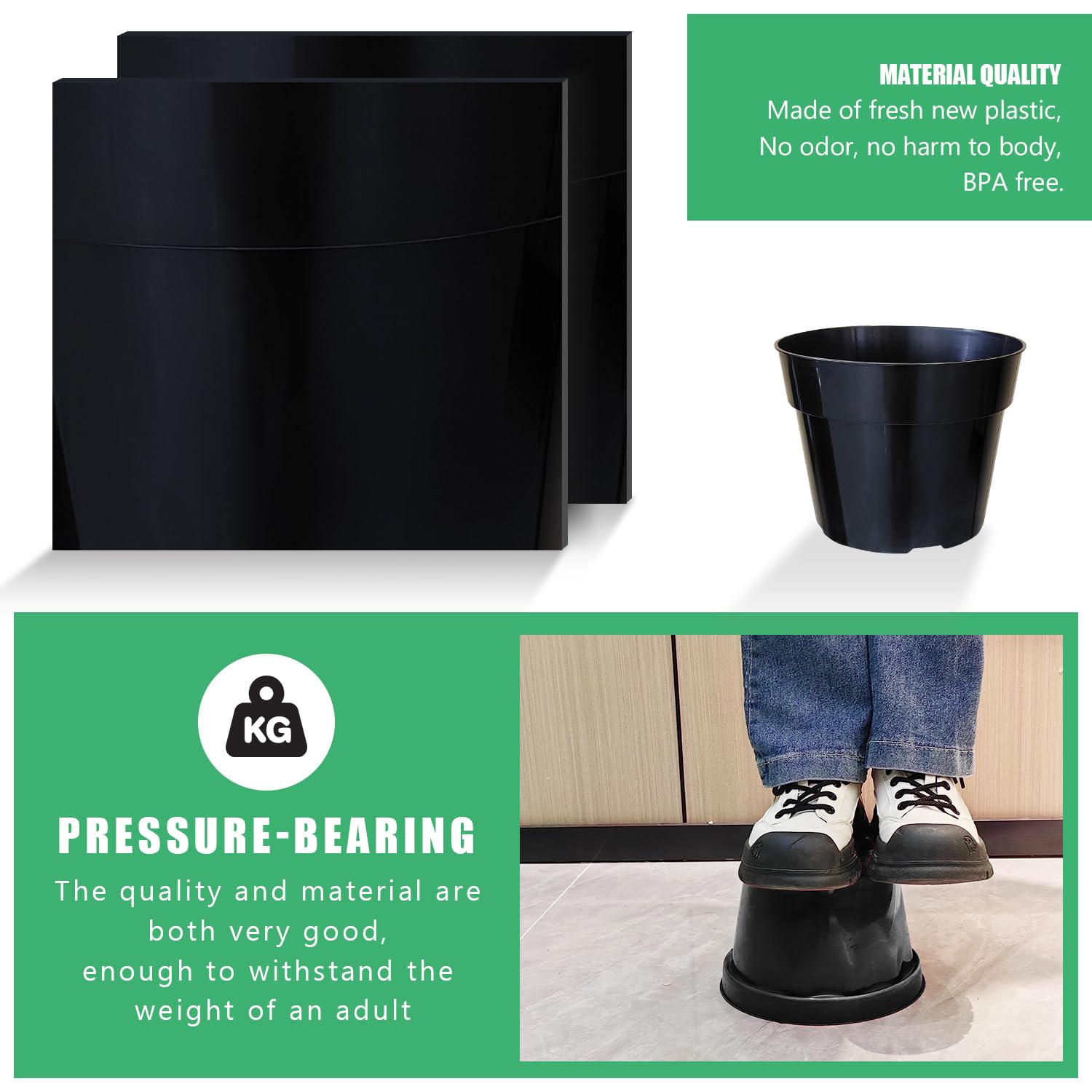 RooTrimmer 8-inch plant pot with drainage holes supports healthy root growth