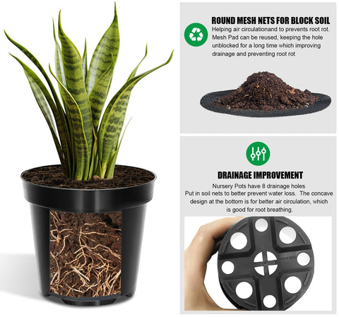 RooTrimmer round mesh pad close-up for better soil ventilation.