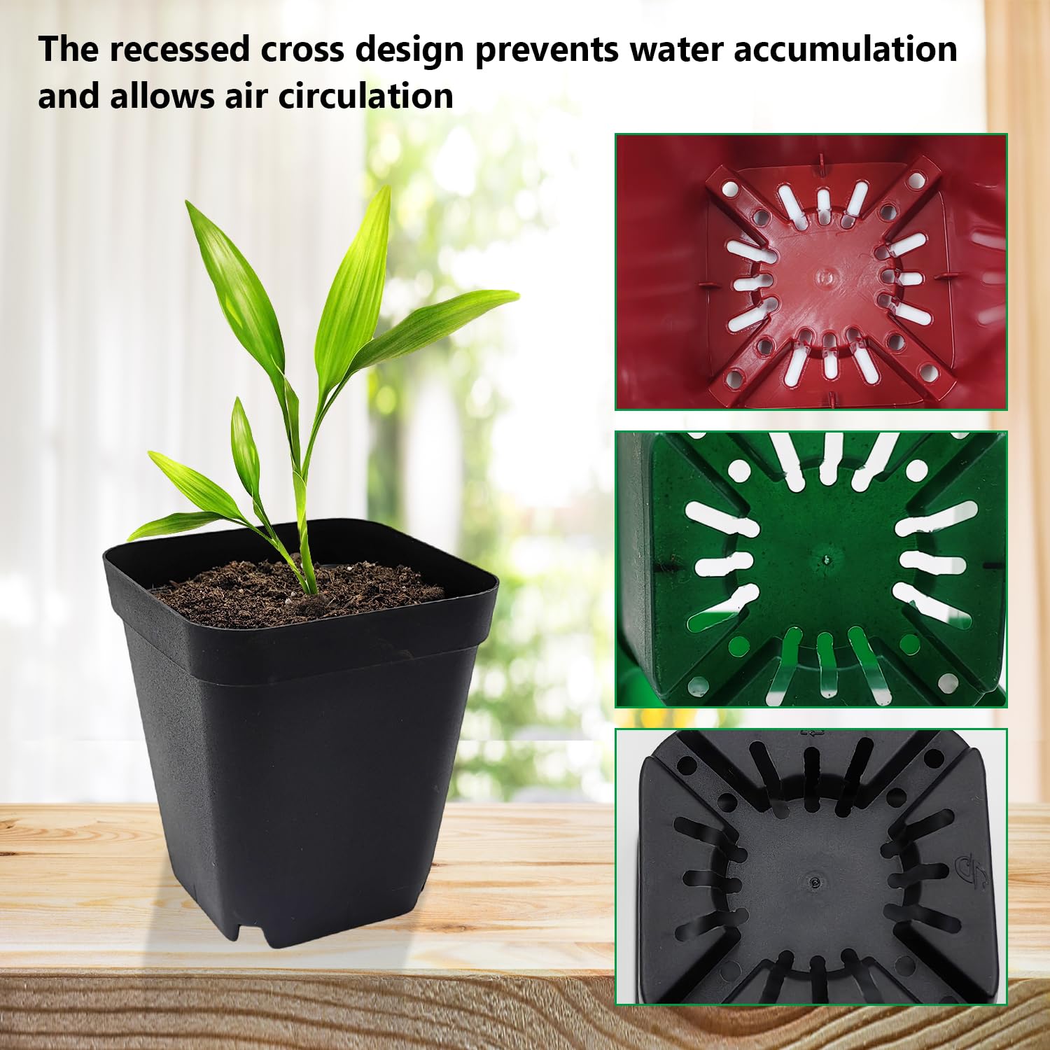 RooTrimmer 2.7-inch square multi-pack pot set for quick planting.