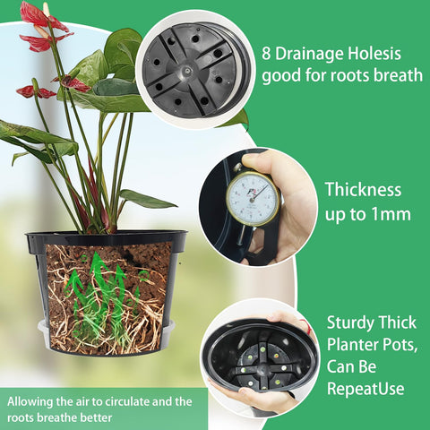 RooTrimmer black planter adds elegant display for herbs, flowers, or strawberries