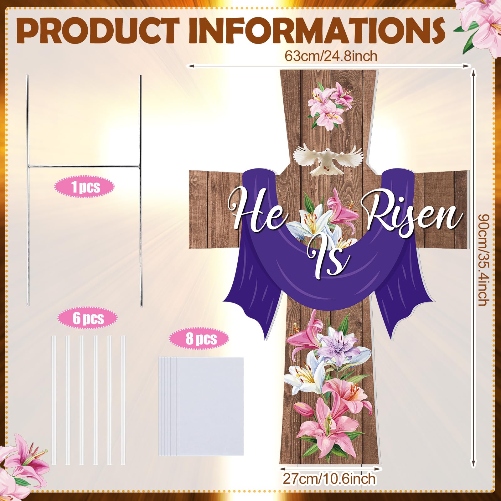 Roowest cross with dove design adds spiritual symbolism to your garden