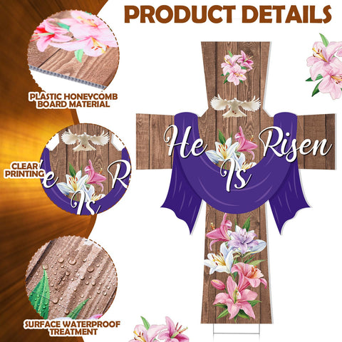 Roowest Easter yard sign features colorful floral patterns brightening lawns