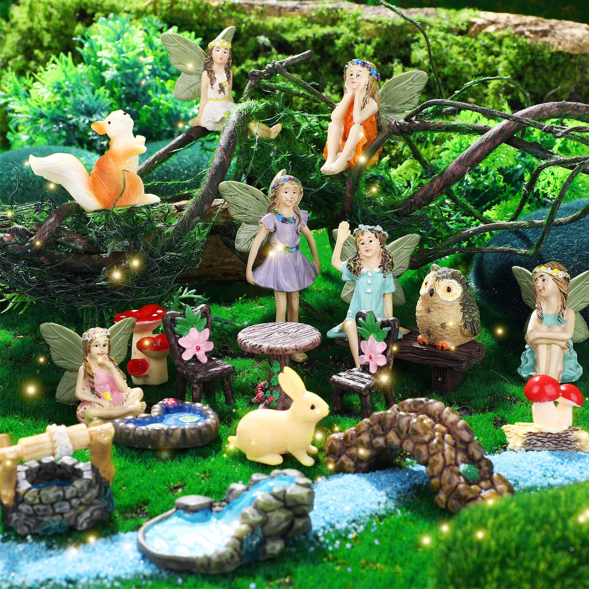 Roowest fairies miniatures brighten terrariums and plant pots with whimsy.