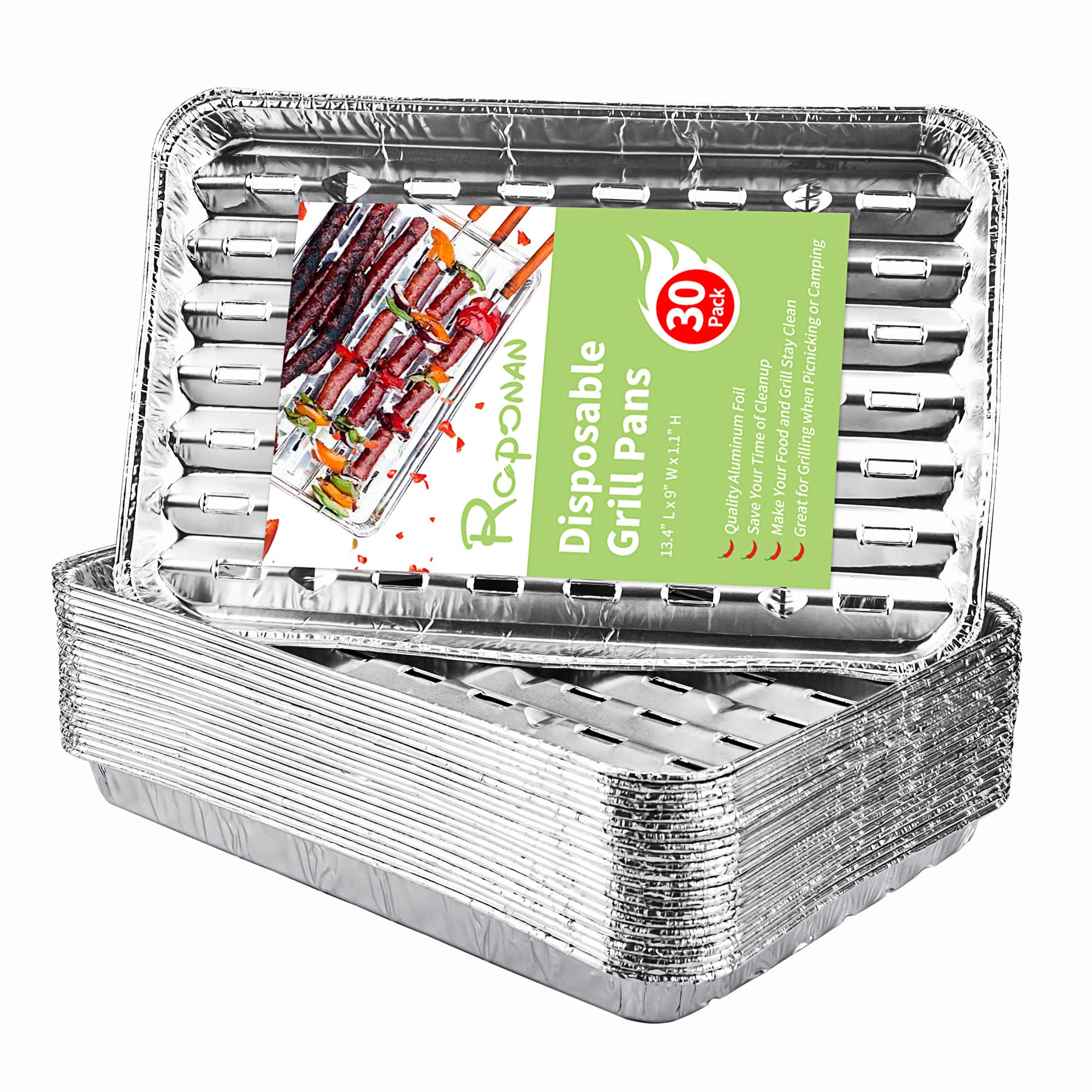 Roponan 30-pack disposable grill toppers on grill grate for easy cleanup