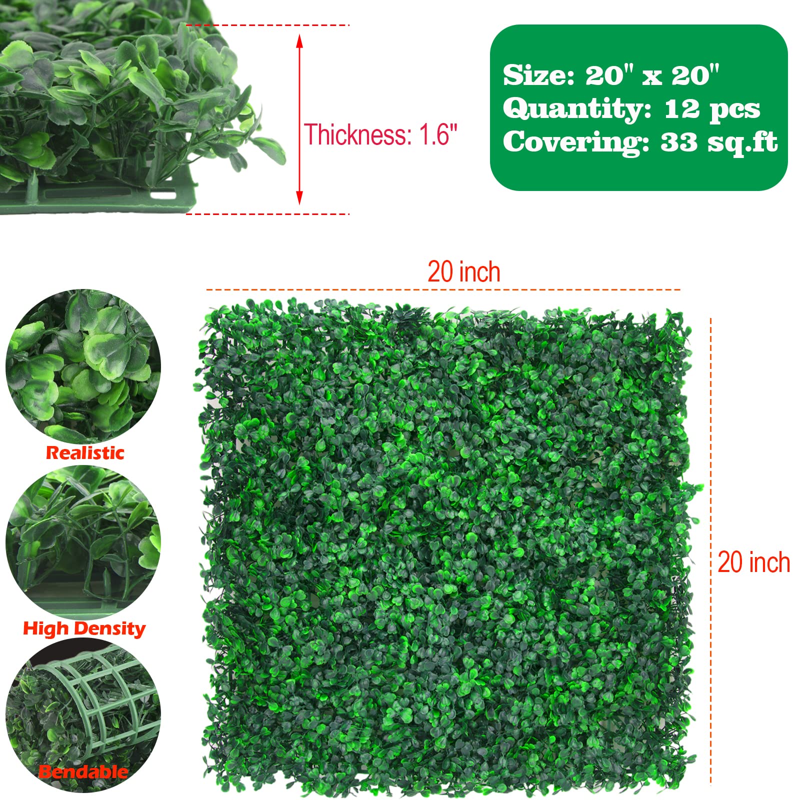 Ropoy Boxwood Panel 20x20 indoor backdrop enhances interiors