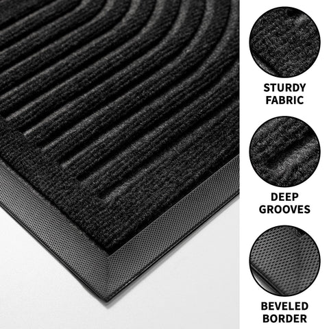 RORA heavy-duty door mat ideal for front doors, garages, and porches