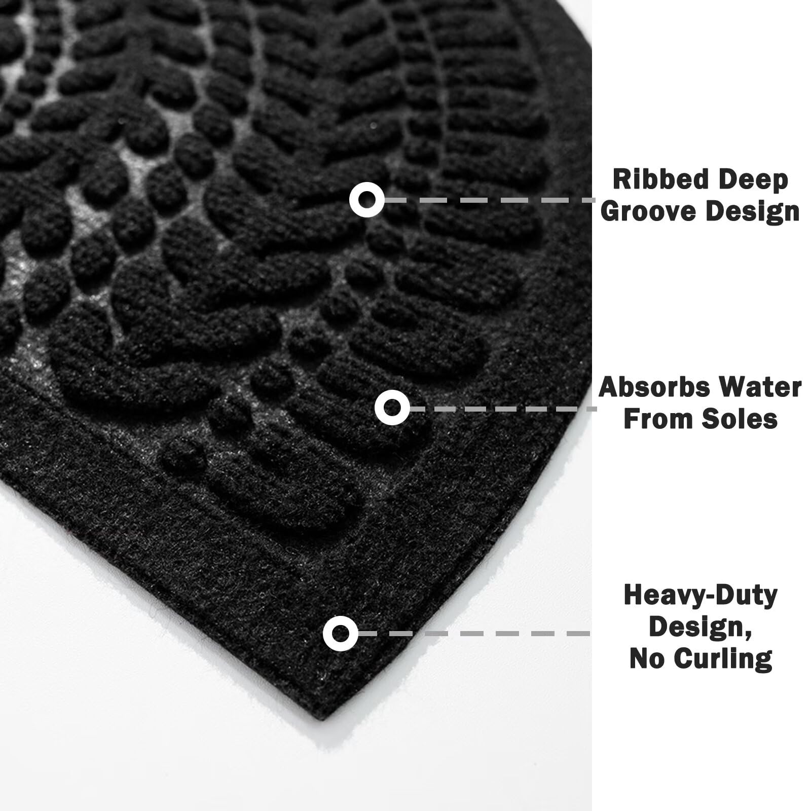 RORA easy-clean mat that vacuums or hoses clean.