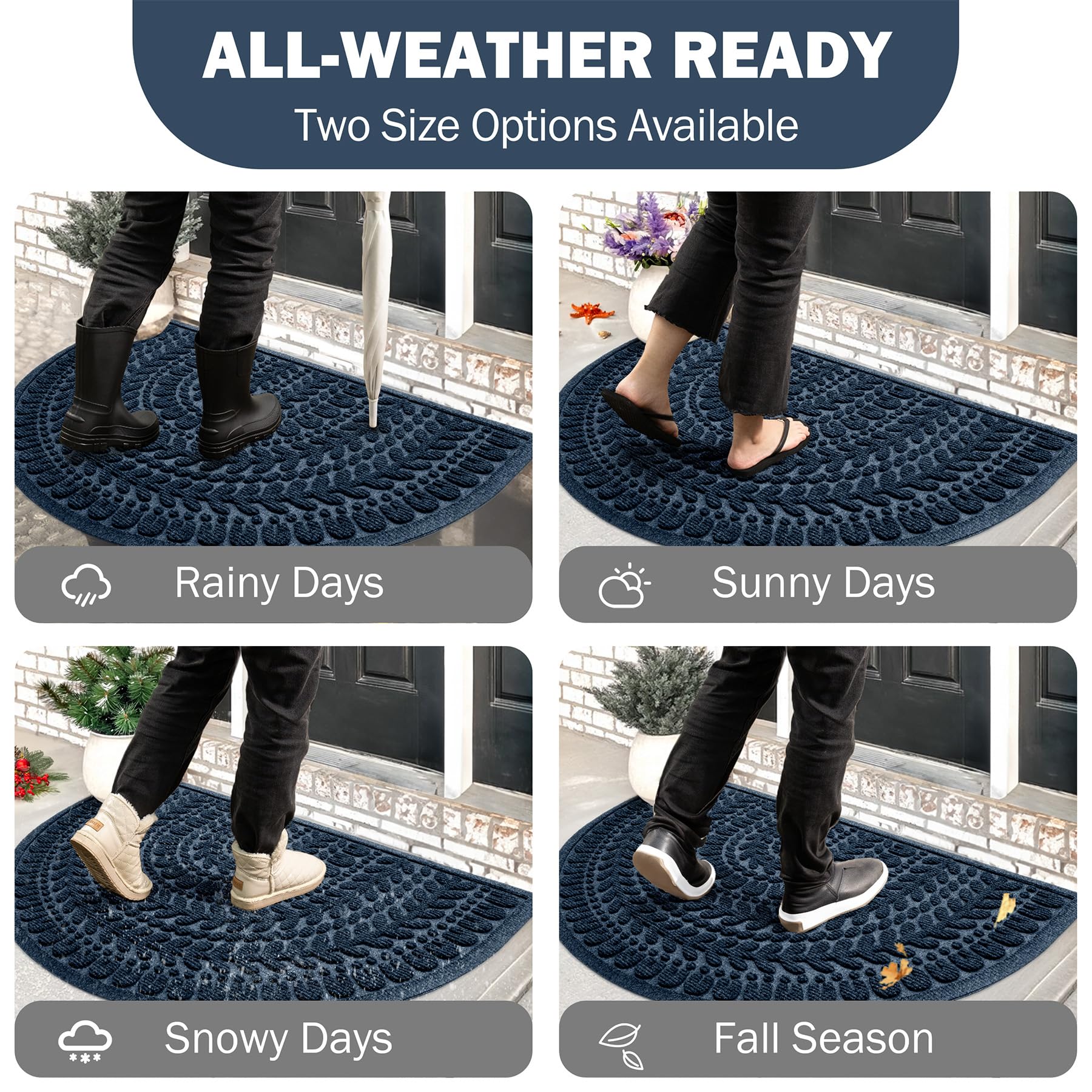 RORA easy-clean doormat can be vacuumed or hose-cleaned for quick maintenance.