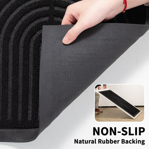 RORA mat showing non-slip natural rubber backing for secure placement.