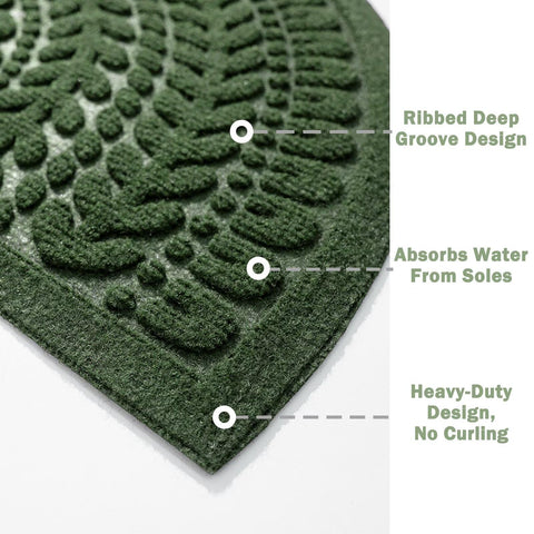 RORA half-circle door mat non-slip backing ensures safe foot traffic.