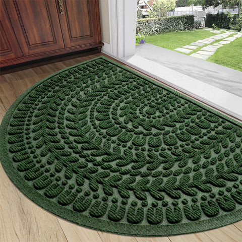 RORA half-circle door mat on a porch protects flooring while welcoming guests.