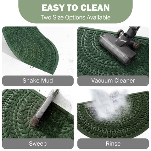 RORA half-circle door mat fits different doors with two size options.