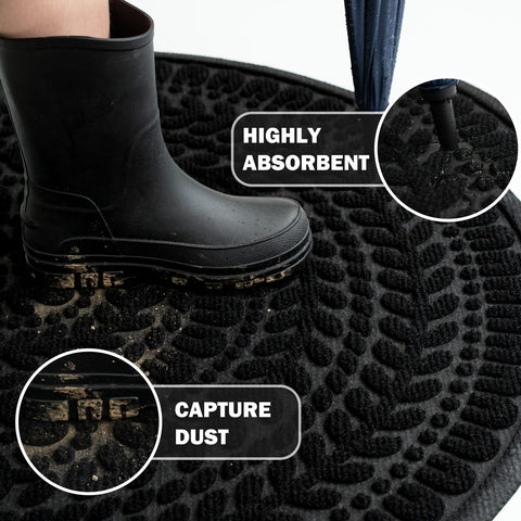 RORA half-circle doormat outdoor entry – absorbs moisture to keep floors dry.