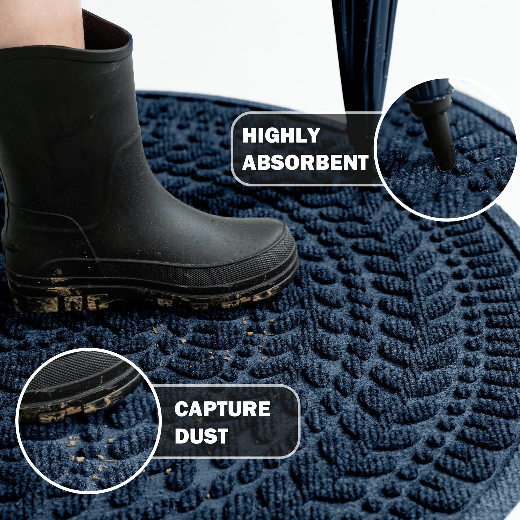 RORA semicircular doormat for outdoor use creates welcoming entry and moisture control.