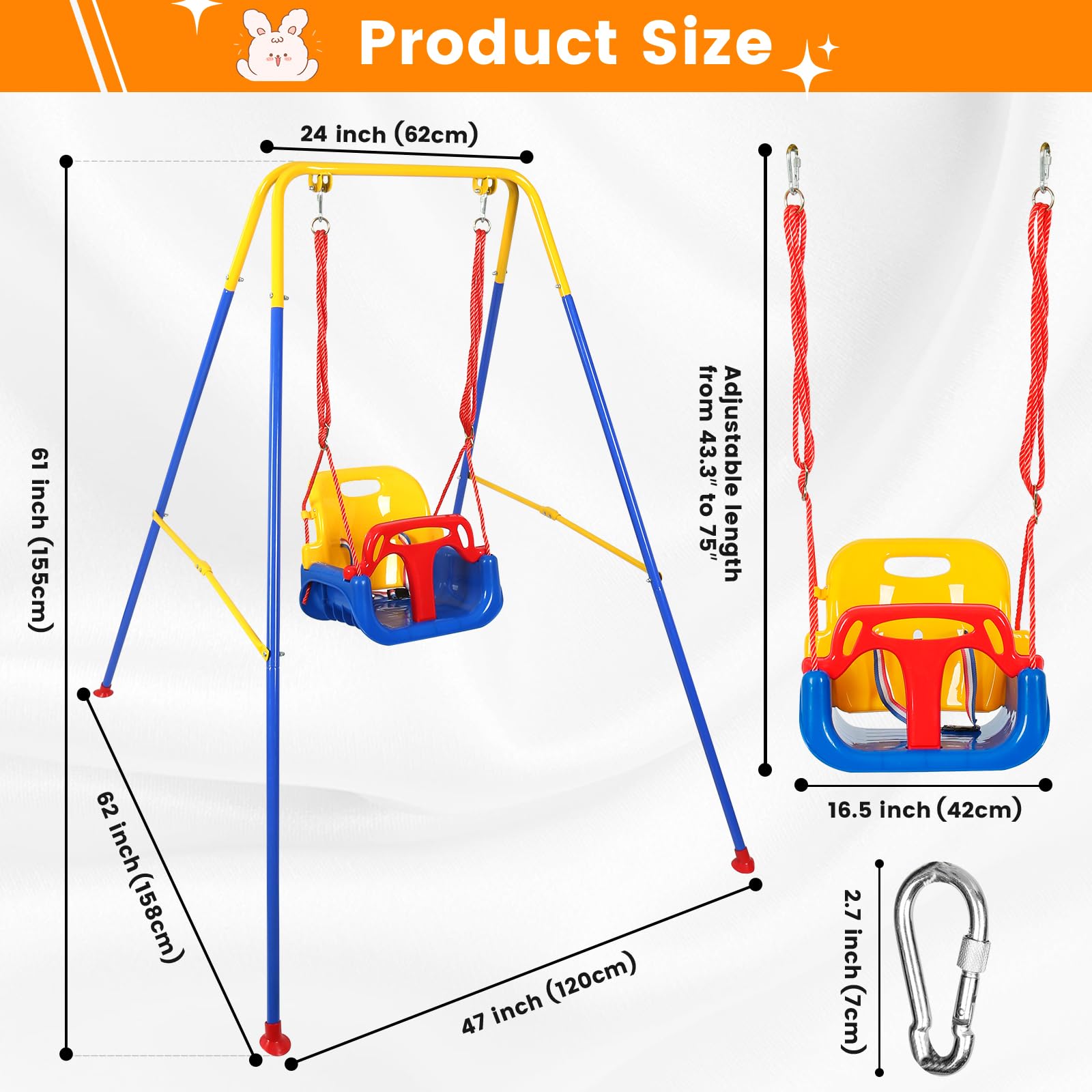 Rormcheny foldable swing stand enables quick setup and compact storage.