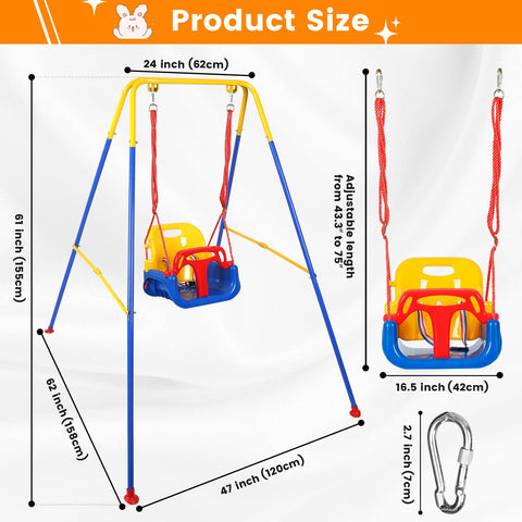 Rormcheny foldable swing stand enables quick setup and compact storage.