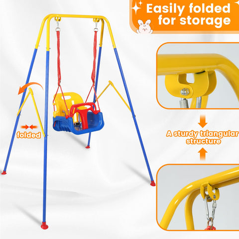 Rormcheny heavy-duty carabiners included for secure swing hanging.