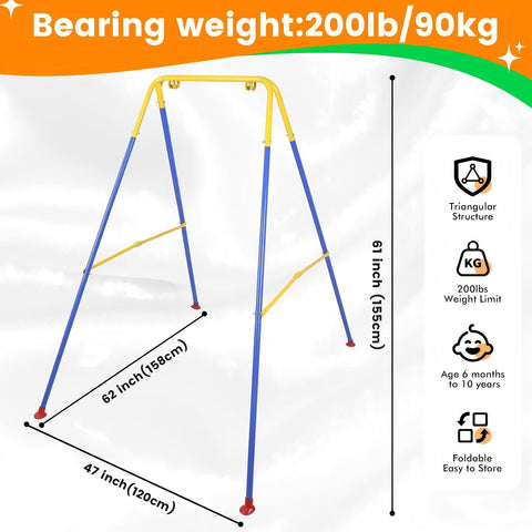 Rormcheny toddler swing stand dimensions 47x62x61 inches fit most swings