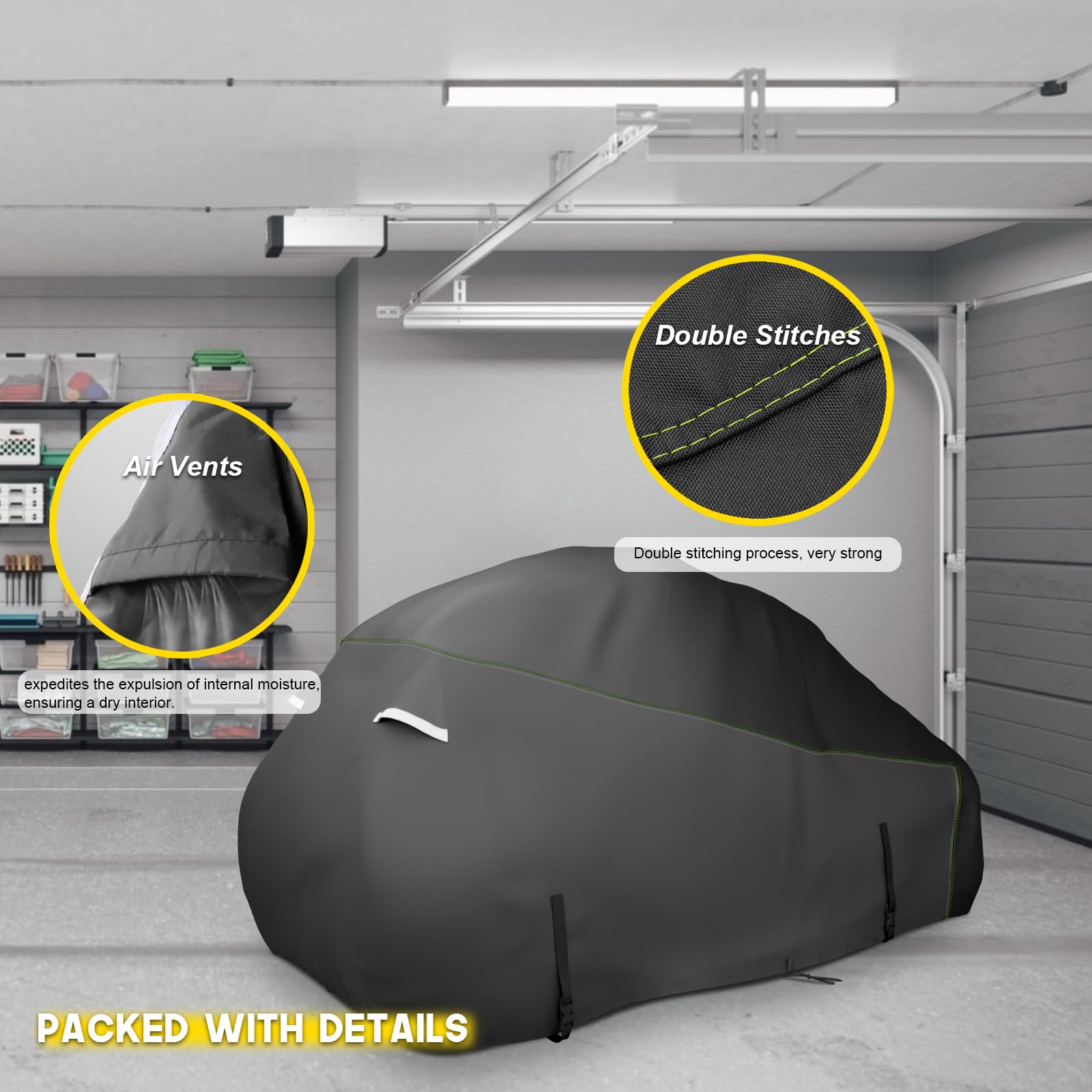 Built-in air vents reduce condensation for dry storage.